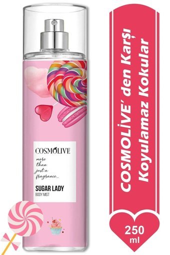 Cosmolive Sugar Lady Meyvemsi-Şekerli Nemlendiricili Kadın Vücut Spreyi 250 ml