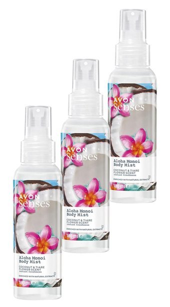 Avon Aloha Monoi Hindistan Cevizi Unisex Vücut Spreyi 3x100 ml