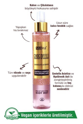 Mara Chocoffee Centella Asiatica Hyalüronik Asit Kadın Vücut Spreyi 150 ml