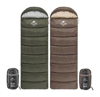 Naturehike U350 -13 Derece Elyaf Kış Dağcılık Tek Kişilik Yetişkin Uyku Tulumu Kahverengi