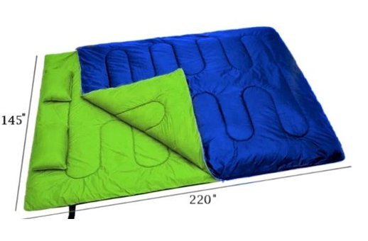 My Lizbon - 10 Derece Polyester Dört Mevsim Kamp Çift Kişilik Yetişkin Uyku Tulumu Mavi