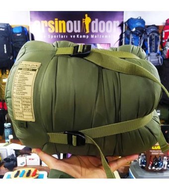 Bushlove Nanga -32 Derece Polyester Kış Dağcılık Tek Kişilik Yetişkin Uyku Tulumu Haki - Kırmızı