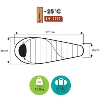 Trimm Balance -25 Derece Sentetik Kış Kamp Tek Kişilik Yetişkin Uyku Tulumu Sarı