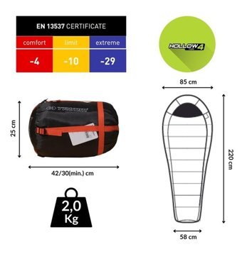 Trimm Arktis -29 Derece Polyester Kış Kamp Tek Kişilik Yetişkin Uyku Tulumu Mavi