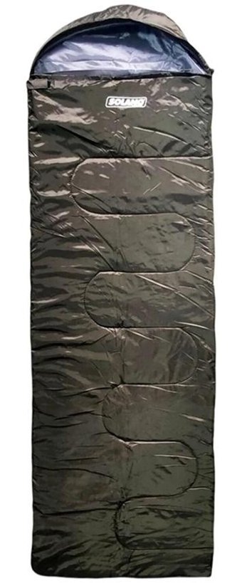 Solano Fishing -10 Derece Polyester Kış Kamp Tek Kişilik Yetişkin Uyku Tulumu Haki