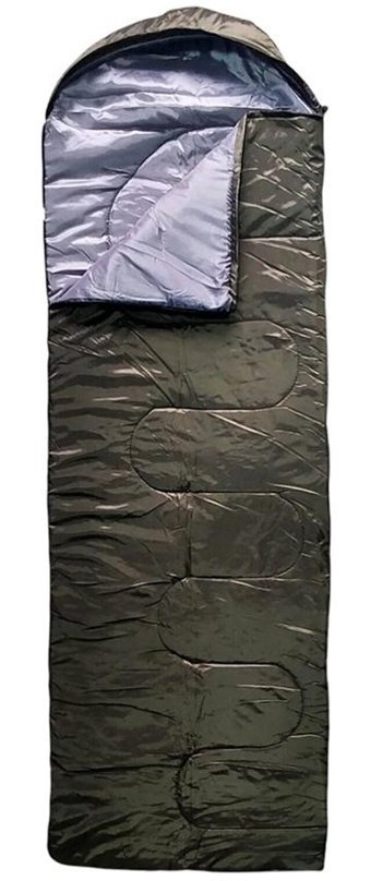 Solano Fishing -10 Derece Polyester Kış Kamp Tek Kişilik Yetişkin Uyku Tulumu Haki