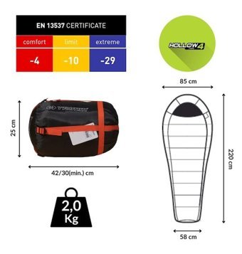 Trimm Arktis -29 Derece Polyester Kış Kamp Tek Kişilik Yetişkin Uyku Tulumu Yeşil