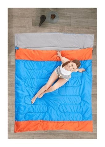 Shufa 12 Derece Polyester Dört Mevsim Kamp Çift Kişilik Yetişkin Uyku Tulumu Mavi