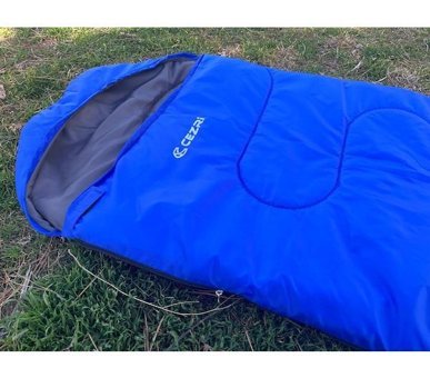 Cezri - 15 Derece Polyester Dört Mevsim Kamp Tek Kişilik Yetişkin Uyku Tulumu Mavi