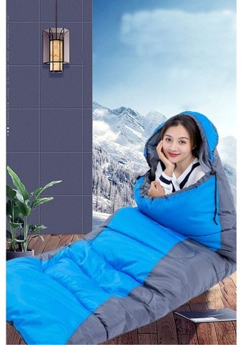 Efsane Kamp 5 Derece Polyester Dört Mevsim Kamp Tek Kişilik Yetişkin Uyku Tulumu Mavi