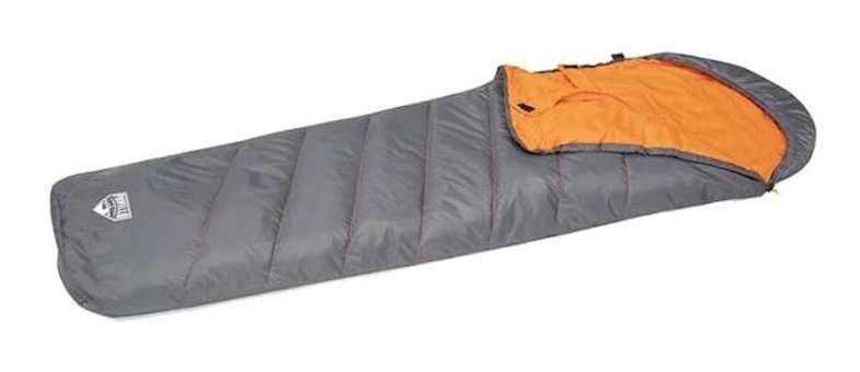 Bestway Pavillo Hiberhide 5 3 / 8 Derece Polyester Dört Mevsim Kamp Tek Kişilik Yetişkin Uyku Tulumu Gri