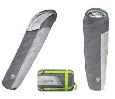 Bestway Pavillo Hiberhide -4 Derece Polyester Dört Mevsim Dağcılık Tek Kişilik Yetişkin Uyku Tulumu Gri