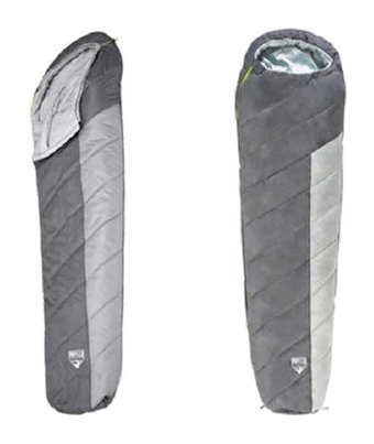 Bestway Pavillo Hiberhide -4 Derece Polyester Dört Mevsim Dağcılık Tek Kişilik Yetişkin Uyku Tulumu Gri