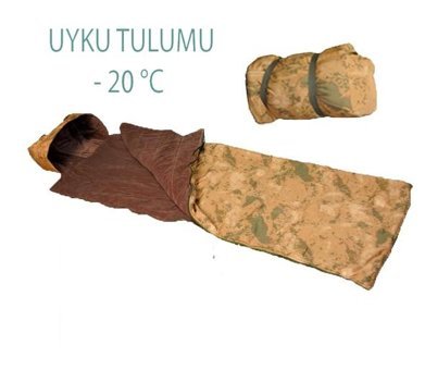Askervadisi - 20 Derece Polyester Kış Dağcılık Tek Kişilik Yetişkin Uyku Tulumu Haki