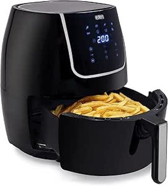 Eden ED-7012 Airfryer 6 lt Tek Hazneli Izgara Yapan Led Ekranlı Yağsız Sıcak Hava Fritözü Siyah