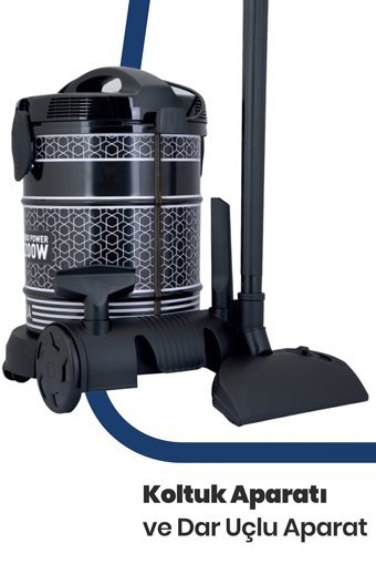 Goldmaster Turbomax18 2200 W Dikey Toz Torbalı Süpürge Siyah