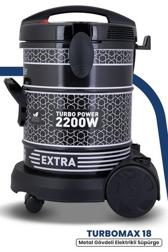Goldmaster Turbomax18 2200 W Dikey Toz Torbalı Süpürge Siyah