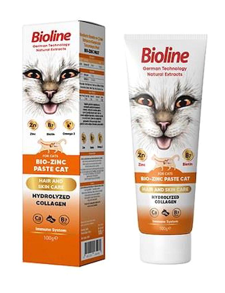 Bioline Bio-Zinc B Vitamini Bağışıklık Güçlendirici Yetişkin Kedi Vitamini Macun 100 gr