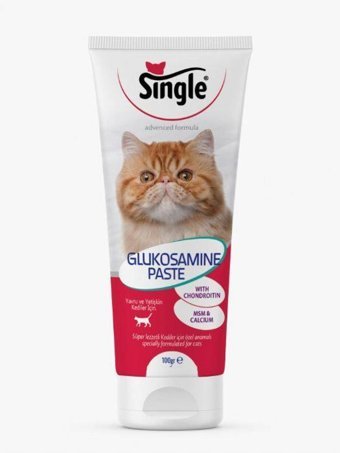 Single Glikozamin Bağışıklık Güçlendirici Yetişkin-Yavru Kedi Vitamini Macun 100 gr