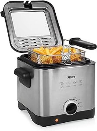 Princess 182612 1.5 lt Tek Hazneli Fritöz Gümüş