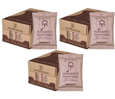 Kurukahveci Mehmet Efendi Sade Orta Kavrulmuş Türk Kahvesi 3x25x100 gr