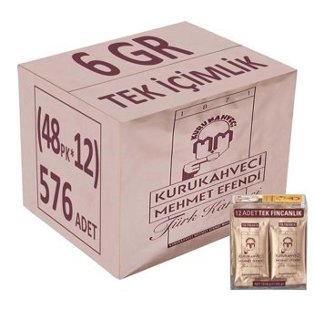 Kurukahveci Mehmet Efendi Sade Orta Kavrulmuş Türk Kahvesi 48x12x6 gr