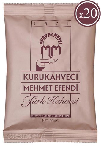 Kurukahveci Mehmet Efendi Sade Orta Kavrulmuş Türk Kahvesi 20x100 gr