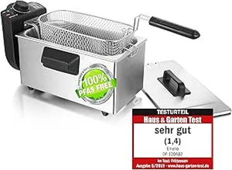 Emerio DF 120482 3 lt Tek Hazneli Yağlı Fritöz Gümüş