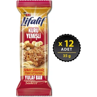 Eti Lifalif Bar Kuruyemişli Çikolata 35 gr 12 Adet