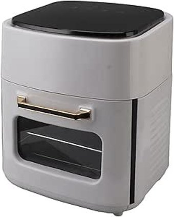Luqeeg Airfryer 15 lt Tek Hazneli Led Ekranlı Yağsız Sıcak Hava Fritözü Gri
