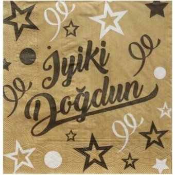 Depposıte İyi Doğdun Desenli Kağıt Altın Peçete 20'li