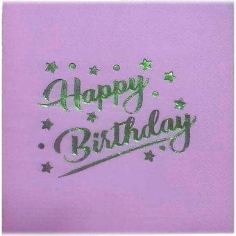 Depposıte Happy Birthday Desenli Pembe Kağıt Peçete 16'lı