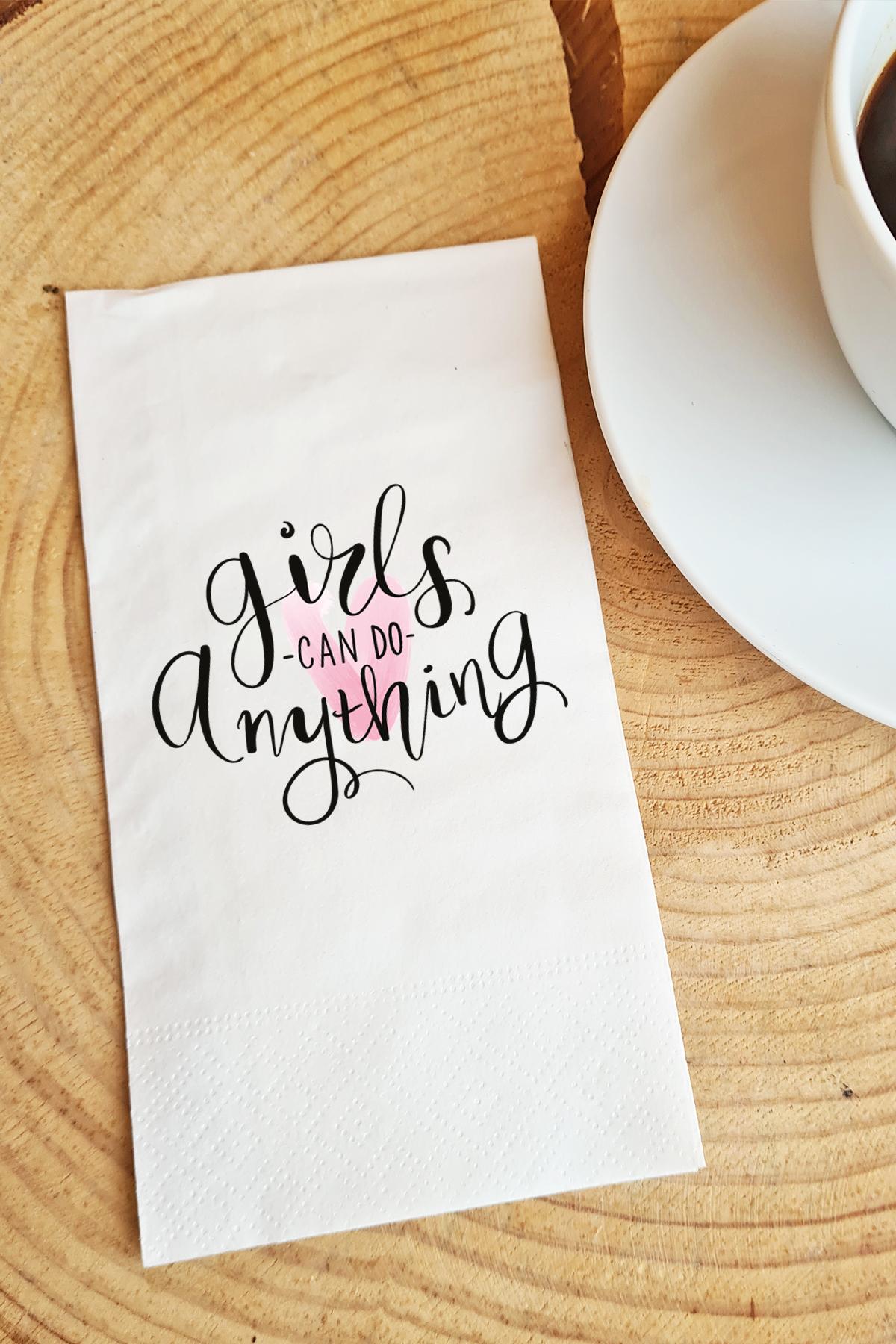 Pekshop Girls Can Do Anything Desenli Sunum Kağıt Peçete 20'li