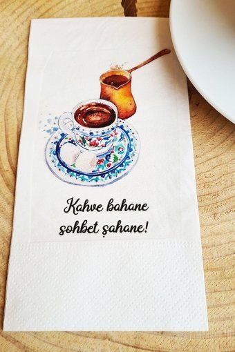 Pekshop Kahve Bahane Sohbet Şahane Desenli Sunum Kağıt Peçete 20'li