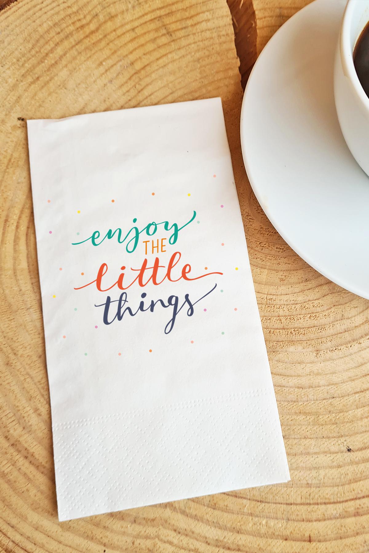 Pekshop Enjoy The Little Things Desenli Sunum Kağıt Peçete 20'li