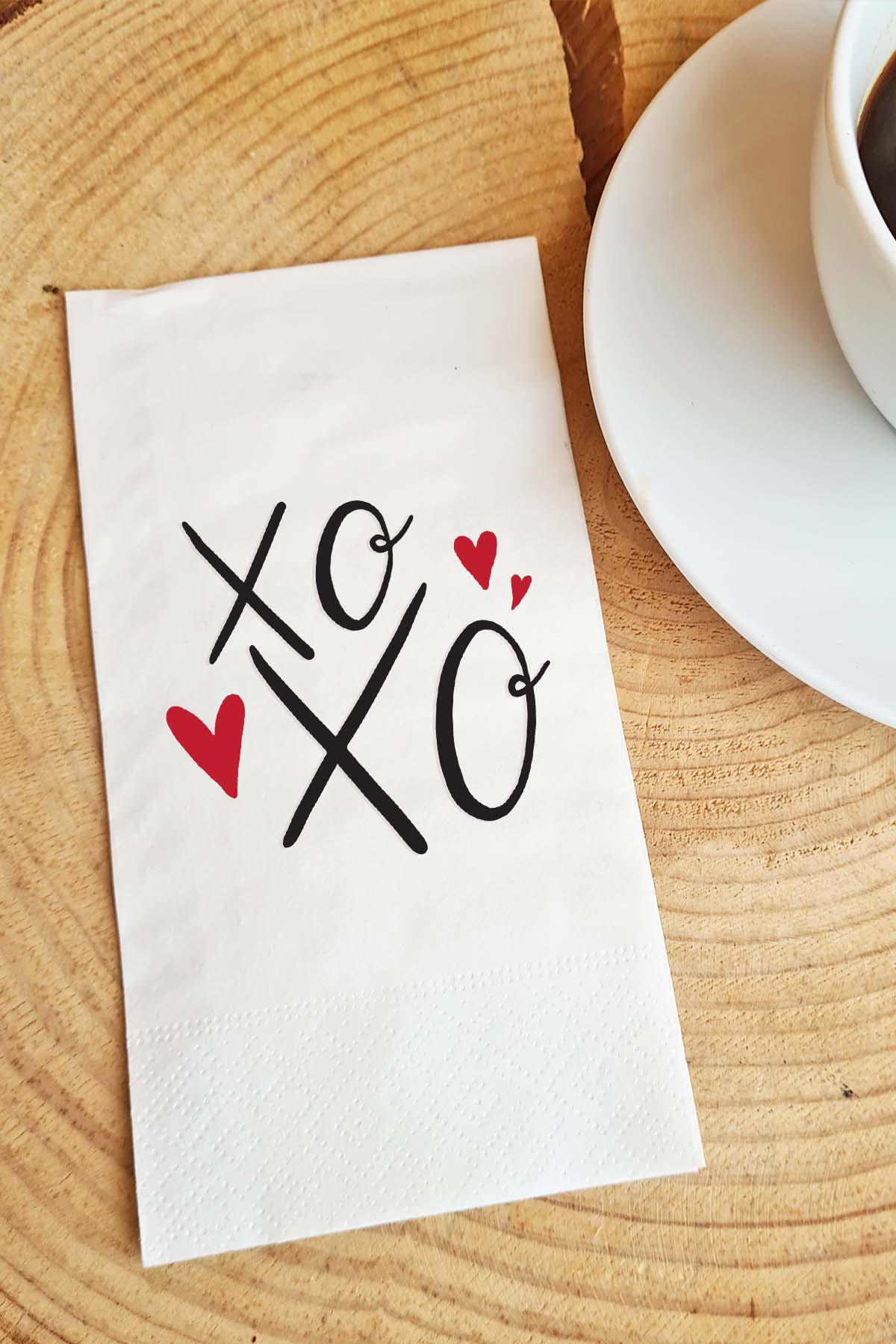 Pekshop XOXO Desenli Sevgiliye Sunum Kağıt Peçete 20'li