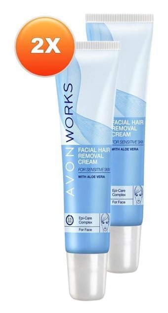 Avon Works Hassas Ciltler İçin Yüz Tüy Dökücü Sprey 2x15 ml