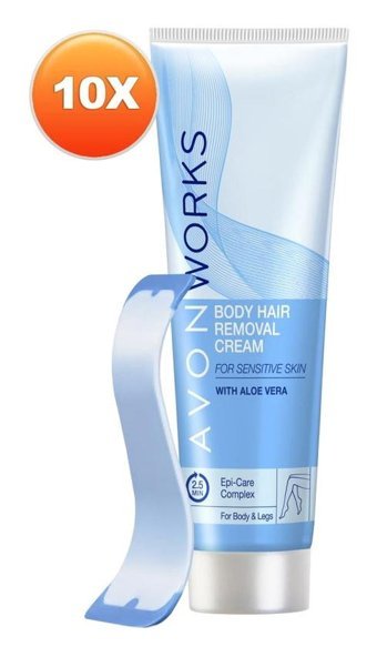 Avon Works Hassas Ciltler İçin Koltuk Altı Bacak Tüy Dökücü Sprey 10x100 ml