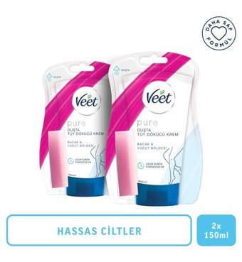 Veet Pure Hassas Ciltler İçin Koltuk Altı Bacak Tüy Dökücü Sprey 2x150 ml