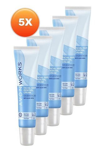 Avon Works Hassas Ciltler İçin Yüz Tüy Dökücü Sprey 5x15 ml