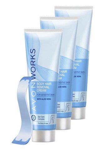 Avon Works Hassas Ciltler İçin Koltuk Altı Bacak Tüy Dökücü Sprey 3x100 ml