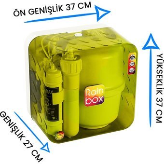 Rainbox 5 Aşamalı 12 lt Kapalı Kasa Pompasız Tezgah Altı Su Arıtma Cihazı Sarı