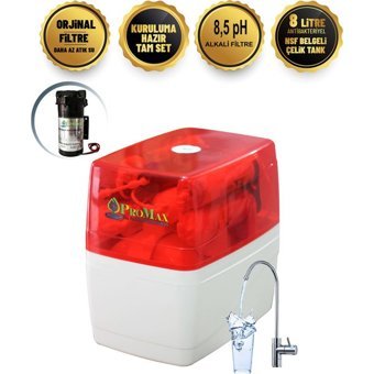 Promax 11 Aşamalı 9 lt Kapalı Kasa Pompalı Tezgah Altı Su Arıtma Cihazı