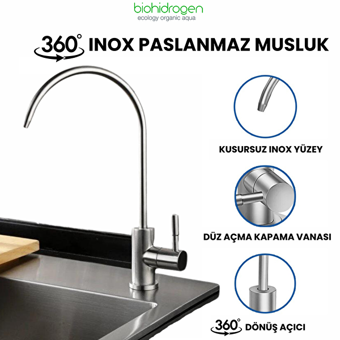 Biohidrogen B12 Multi Max 6 Aşamalı 9 lt Kapalı Kasa Pompasız Tezgah Altı Su Arıtma Cihazı
