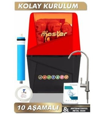 Master 10 Aşamalı Kapalı Kasa Pompasız Tezgah Altı Su Arıtma Cihazı