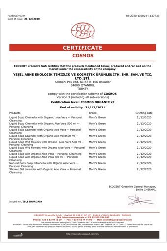 Mom'S Green Aloe Vera Nemlendiricili Parabensiz Organik Köpük Sıvı Sabun 500 ml Tekli