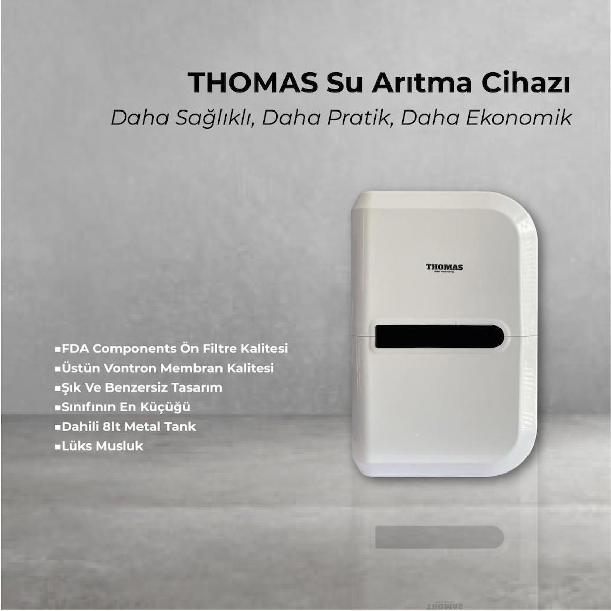 Thomas 8 lt Kapalı Kasa Pompasız Tezgah Altı Su Arıtma Cihazı