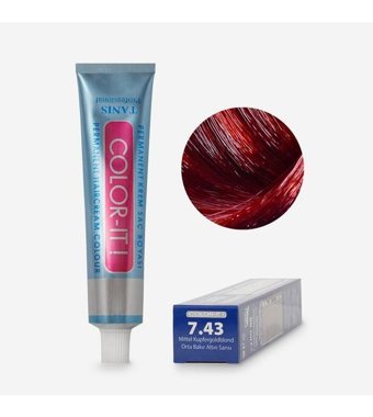 Tanis Professional 7.43 Orta Bakır Altın Sarısı Krem Saç Boyası 60 ml