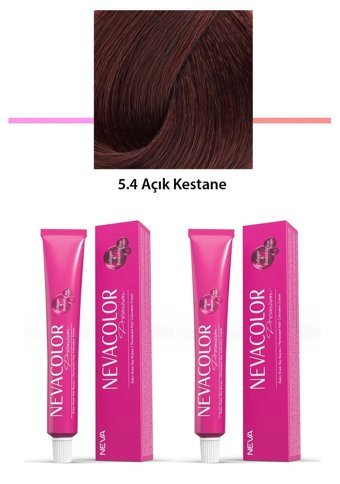 Neva Color 5-4 Açık Kestane Krem Saç Boyası 2x50 ml