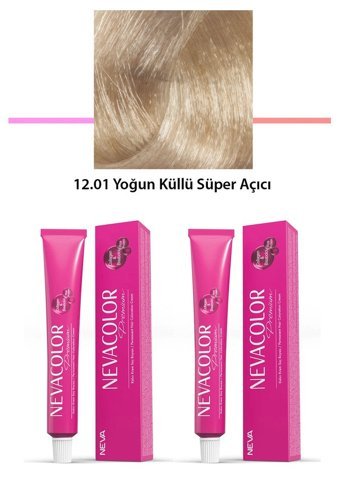 Neva Color 12.01 Yoğun Küllü Süper Açıcı Krem Saç Boyası 2x50 ml